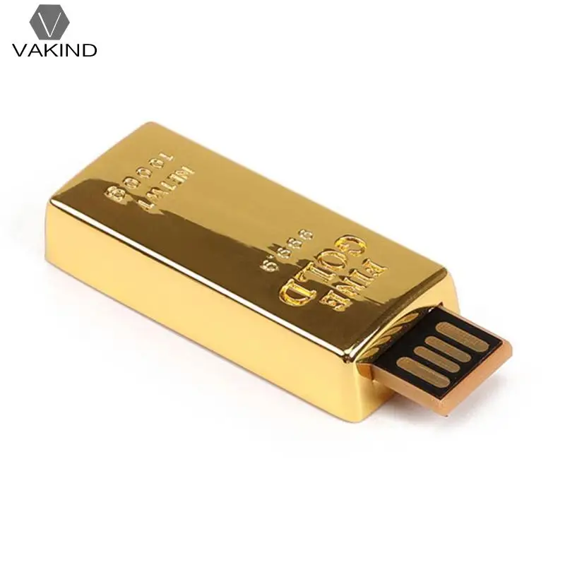 

alloet Gold Brick USB2.0 Flash Drive Memory Stick Mobile U Disk 8/16/32/64/128 GB for Phone Computer for Macbook