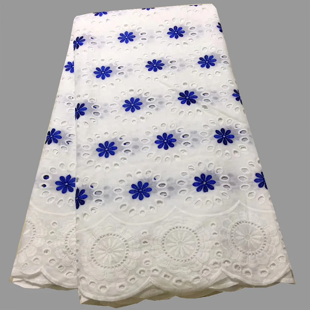 

White Lace Fabric High Quality Swiss Voile Lace Hollow Out Design Embroidered Cotton Material Guipure Lace White dress fabric
