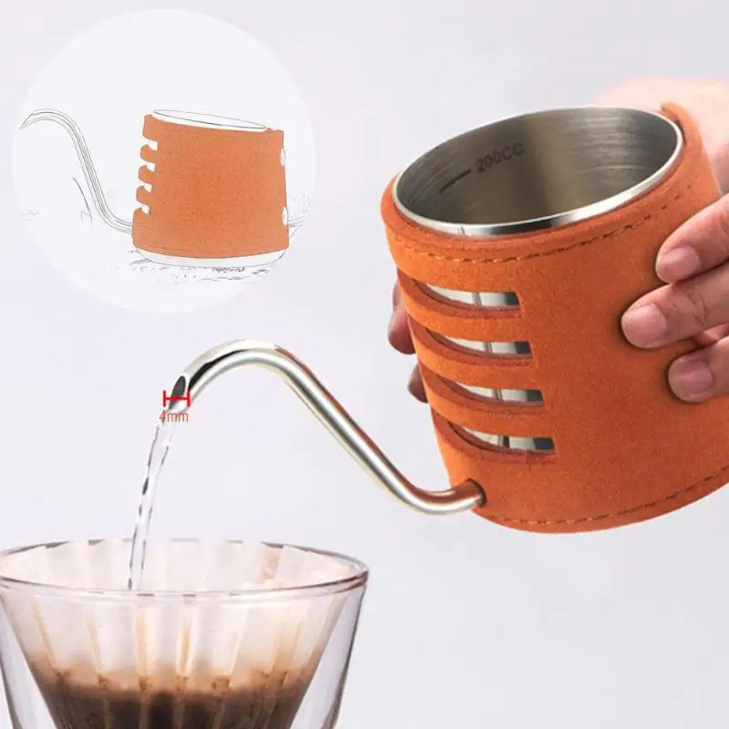 

200ml Hand Coffee Pot Stainless Steel Long Narrow Spout Coffee Pot Hanging Ear Hand Coffee Kettle Cup Kitchen Coffee Machine