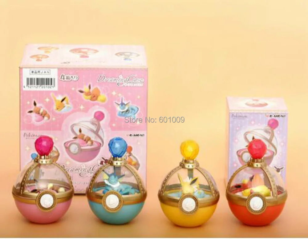 

4Pcs/Set Sleeping Vaporeon Eevee Jolteon Flareon 5CM Action Figures Toys Retail