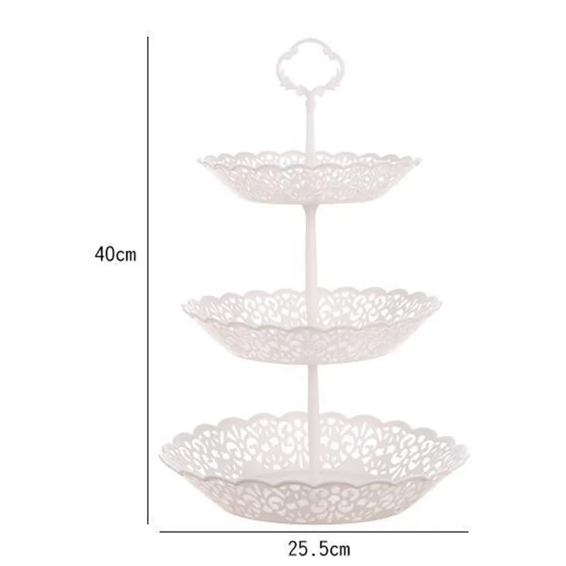Белый 3-слойный полый съемная подставка для фруктов пластина десертные закуски для хранения Подставка, лоток