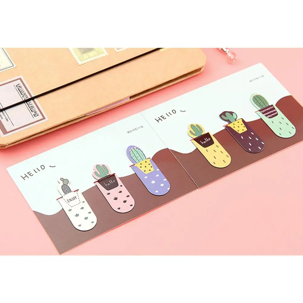 

Adeeing 3 Pcs Cute Cartoon Cactus Magnetic Bookmarks Student Stationery School Office Supply Random Style r20