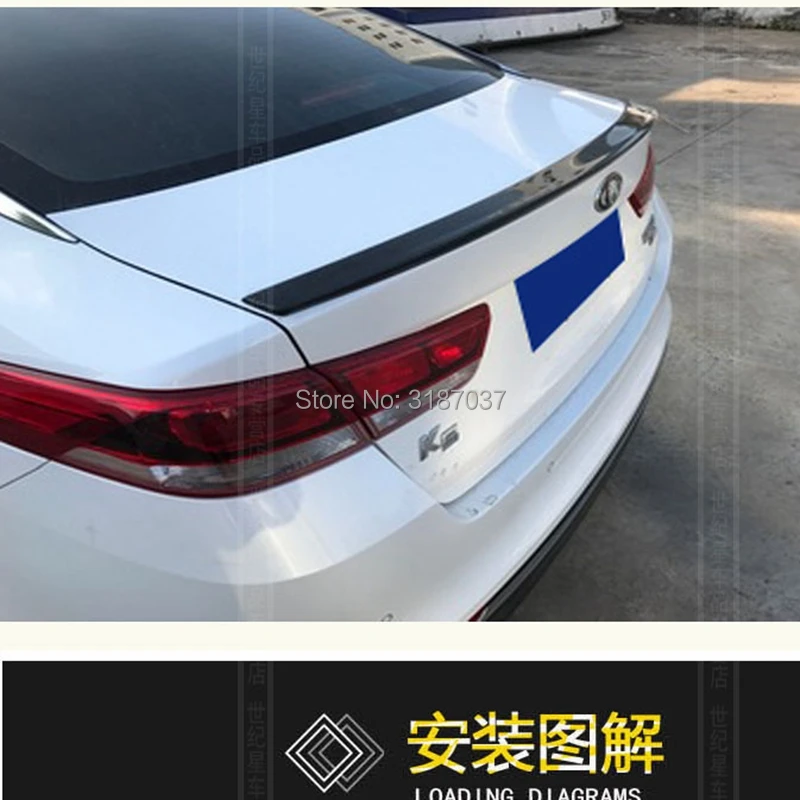 Для kia K5 спойлер Optima 2014 2015 АБС пластик Неокрашенный цвет задняя крышка для