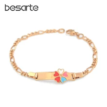 16 см милые браслеты для девочек детские ювелирные изделия подарок сердце браслет браслеты из золотой цепи и браслеты Enfants Pulsera Bebe Bracelete B0929