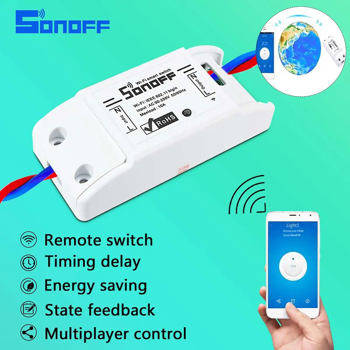 SONOFF базовый Wi-Fi коммутатор 10A DIY беспроводной пульт дистанционного управления для Модуль Автоматизации умного дома пульт дистанционного управления для Android IOS