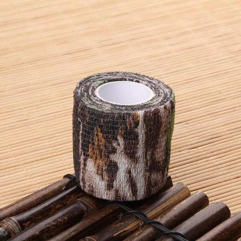 

Durable Camouflage Elastic Tape Stealth Wrap Non-woven Camo Outdoor Hunting Shooting Tool Self Adhering Stick Bandage 5x5cm New