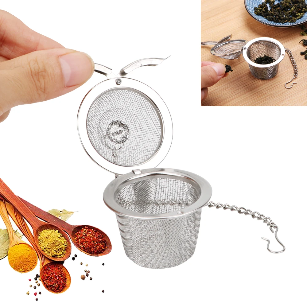 Многоразовая нержавеющая сталь Чай чайник запирающийся чай фильтр шарик для приправы Многофункциональный сетчатый травяной шарик Чай сито для специй