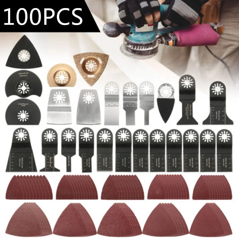 

100pcs Oscillating Saw Blades Multi Tool Accessories Kit For Fein Bosch Makita