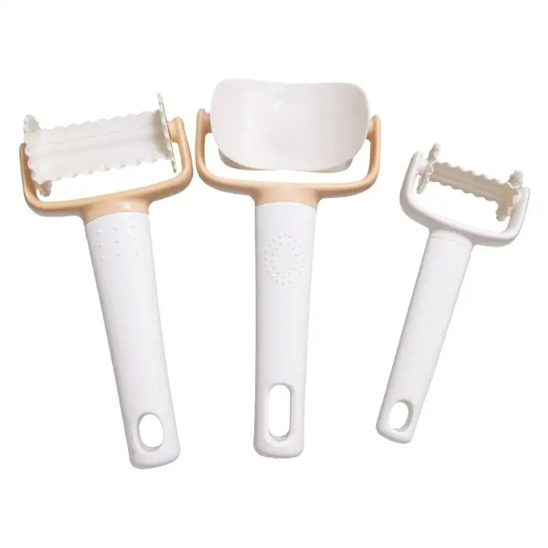 

3pcs Plastic Fondant Dough Roller Knife Pie Cookie Cutter Baking Tools