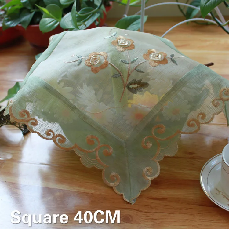 

Pastoral Lace Embroidery 3D Flowers Dining Doily Table Coaster Set Wedding Christmas Placemat Tea Towel Mantel Individual Mat