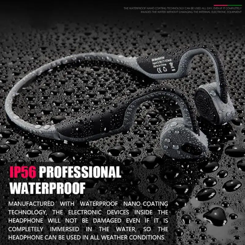 

ALLOYSEED BH128 Bluetooth 5.0 Wireless Headphones Bone Conduction Earphones Earbugs Outdoor Sport Headset Earplugs with Mic