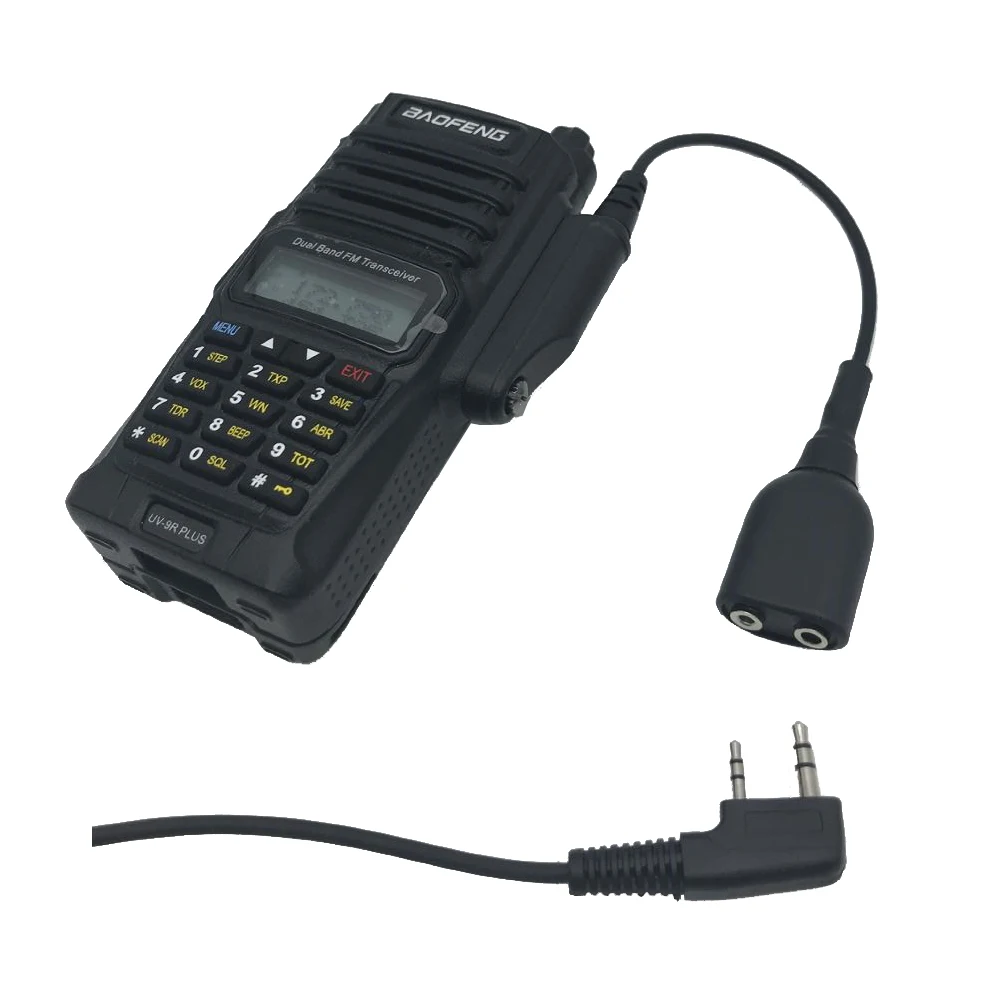 Walkie Talkie аудио адаптер K интерфейс 2Pin гарнитура порт аксессуары для Baofeng UV9R BF-9700 BF-A58 двухсторонняя Замена радио