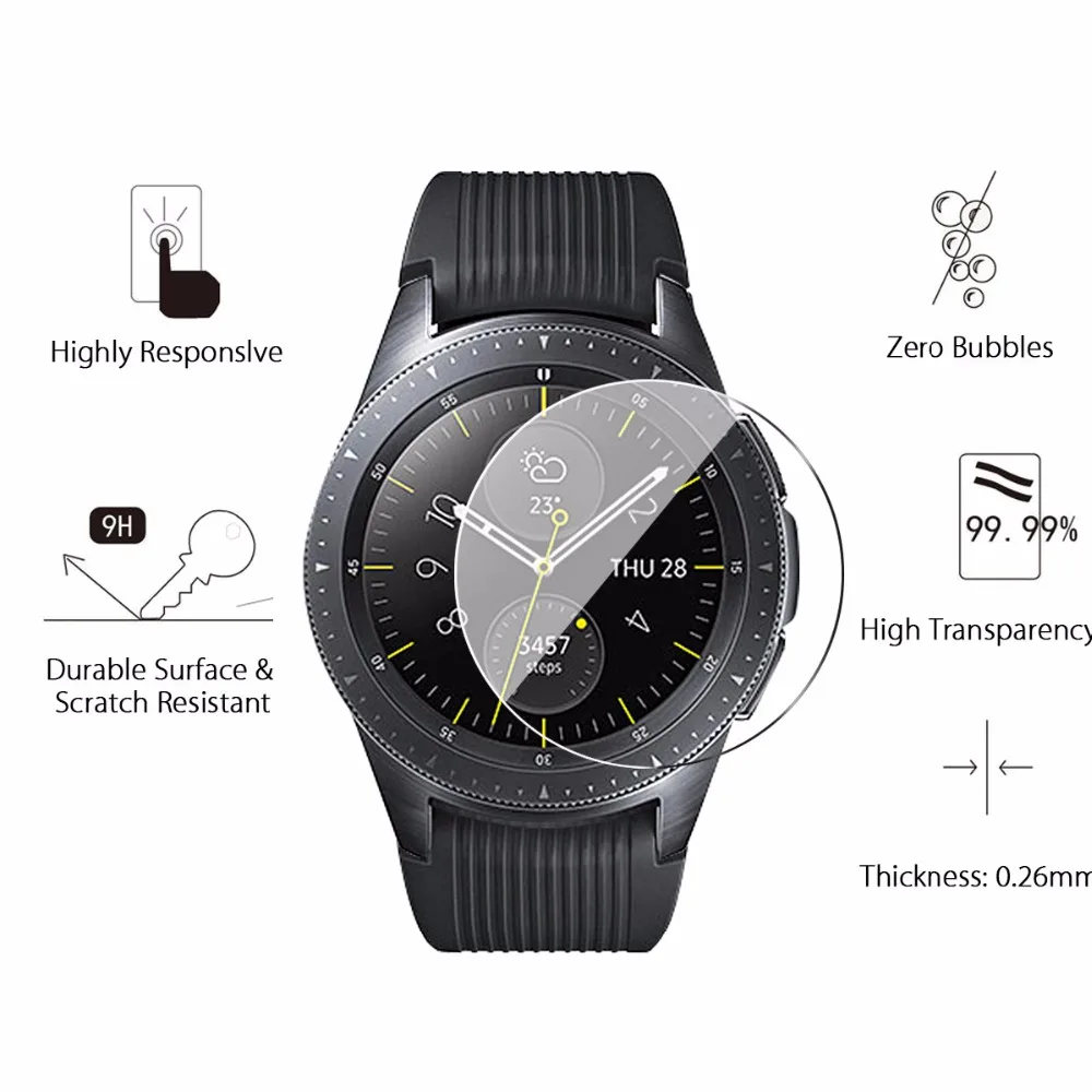 Закаленное стекло для Samsung Galaxy Watch 42 мм 46 защитная пленка экрана Защитное часов