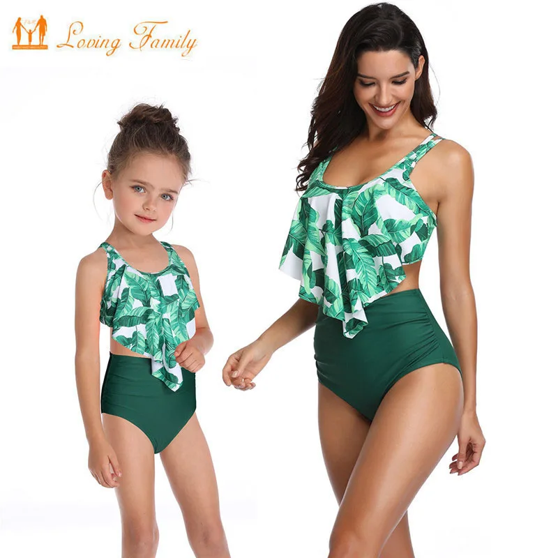 

Mother Daughter Matching Clothes Family Swimsuit Mommy And Me Swimwear Outfits Mom Mama Girl Beachwear Summer Bikini