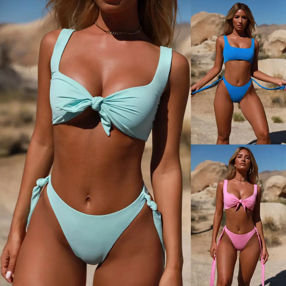 

2Pcs Women's Push-up Padded Bikini Set Fashion Summer Ladies Swimwear Bra Bandage Swimsuit Bathing Suit Beach Outwear