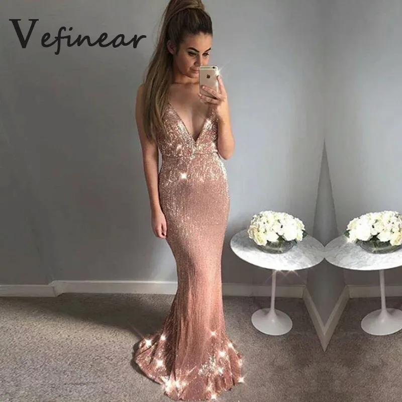 

Sexy Stretch Silver Sequin Maxi Dress Hollow Out Floor Length Summer Party Dress Solid V Neck Backless Long Dress