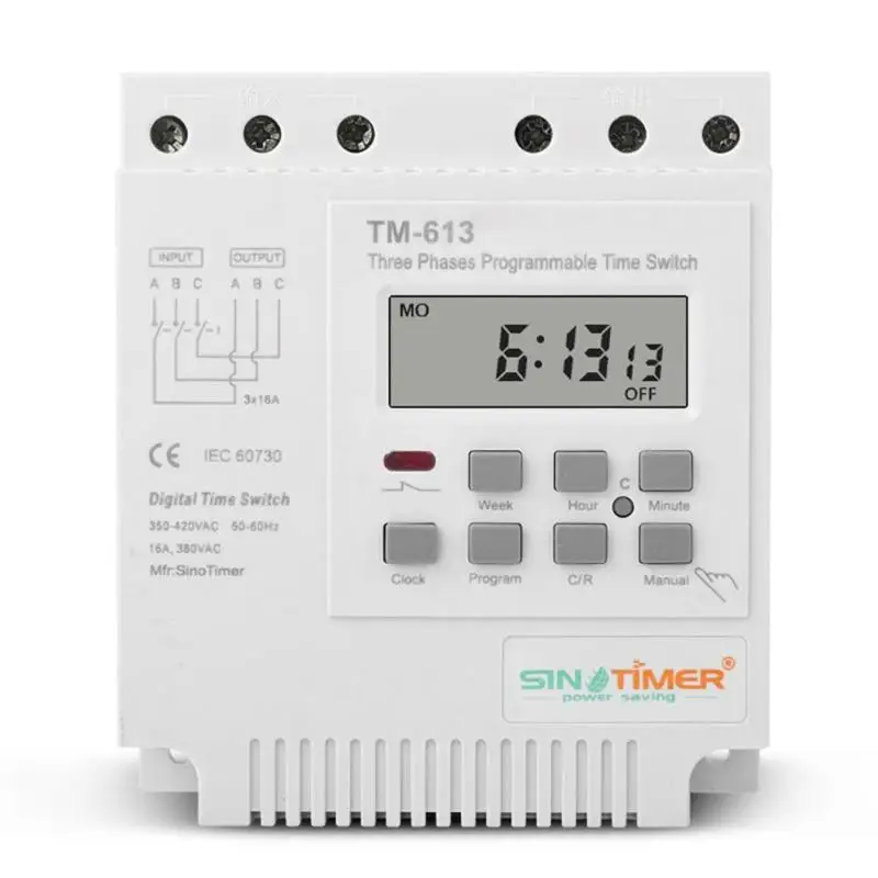 

Relay 380V Weekly 7 Days Programmable Digital Timer Switch Din Rail Mount Time Controlled Switching for Electric Appliance