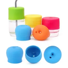 Круглые силиконовые Непроливающиеся кружки с соломинкой крышкой прочные герметичные пылезащитные крышки чашки кухонные аксессуары