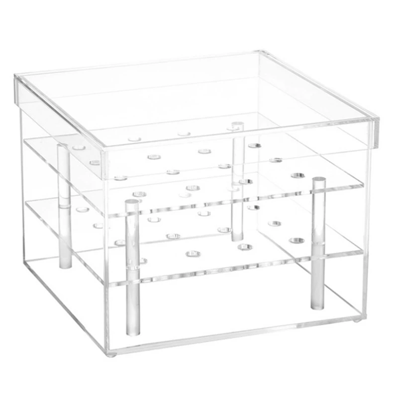 

Clear Acrylic Rose Flower Box Makeup Organizer Artificial Flower Bouquet Flower Gift Box Valentine'S Day Wedding Decor Gift Ca