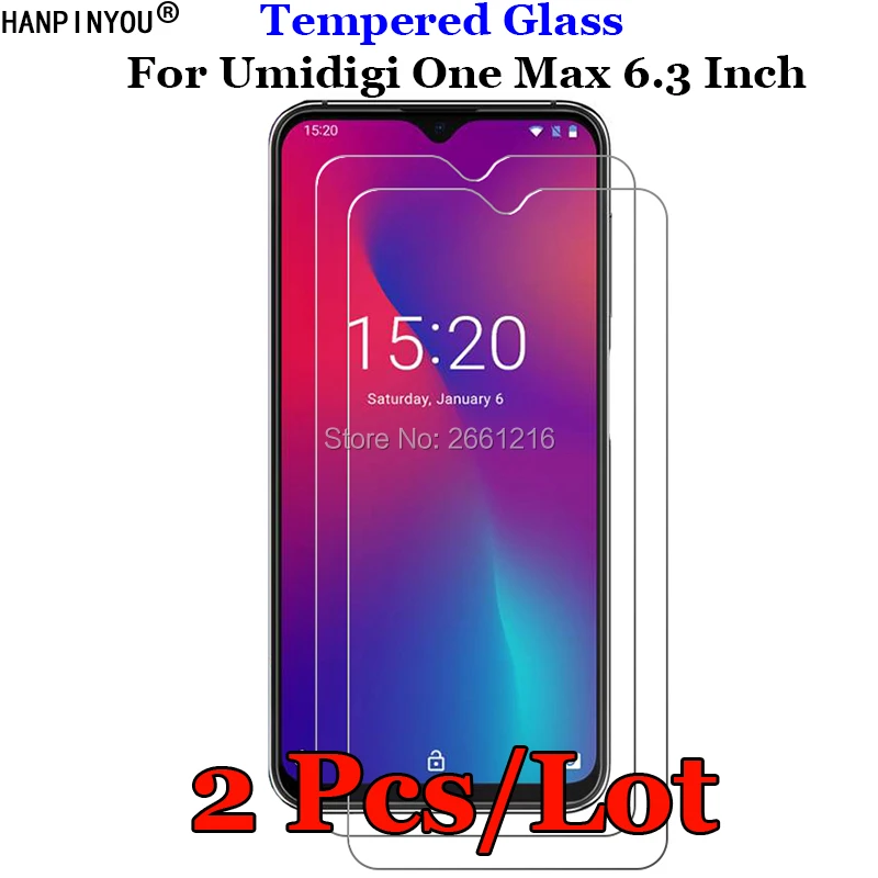 

2 Pcs/Lot For Umidigi OneMax Tempered Glass 9H 2.5D Premium Screen Protector Film For Umidigi One Max 6.3"