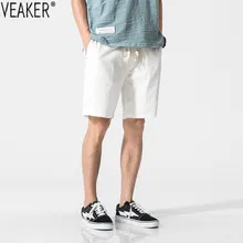 Для мужчин, льняные шорты Для мужчин одноцветное Цвет короткие брюки мужские летние из дышащего хлопка льняные шорты плюс Размеры M-5XL