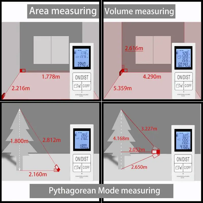 USB Rechargeable Mini Infrared Range Finder Handheld IR Electronic Ruler D30 Backlit LCD Pythagorean Mode Measure Distance USB Rechargeable Mini Infrared Range Finder Handheld IR Electronic Ruler D30 Backlit LCD Pythagorean Mode Measure Distance