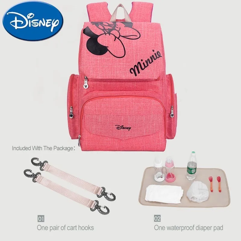 

Disney Diaper Backpack Multi-Function Large Capacity With Cart Hooks Mummy Maternity Nappy Bag Baby Nursing Travel Backpack