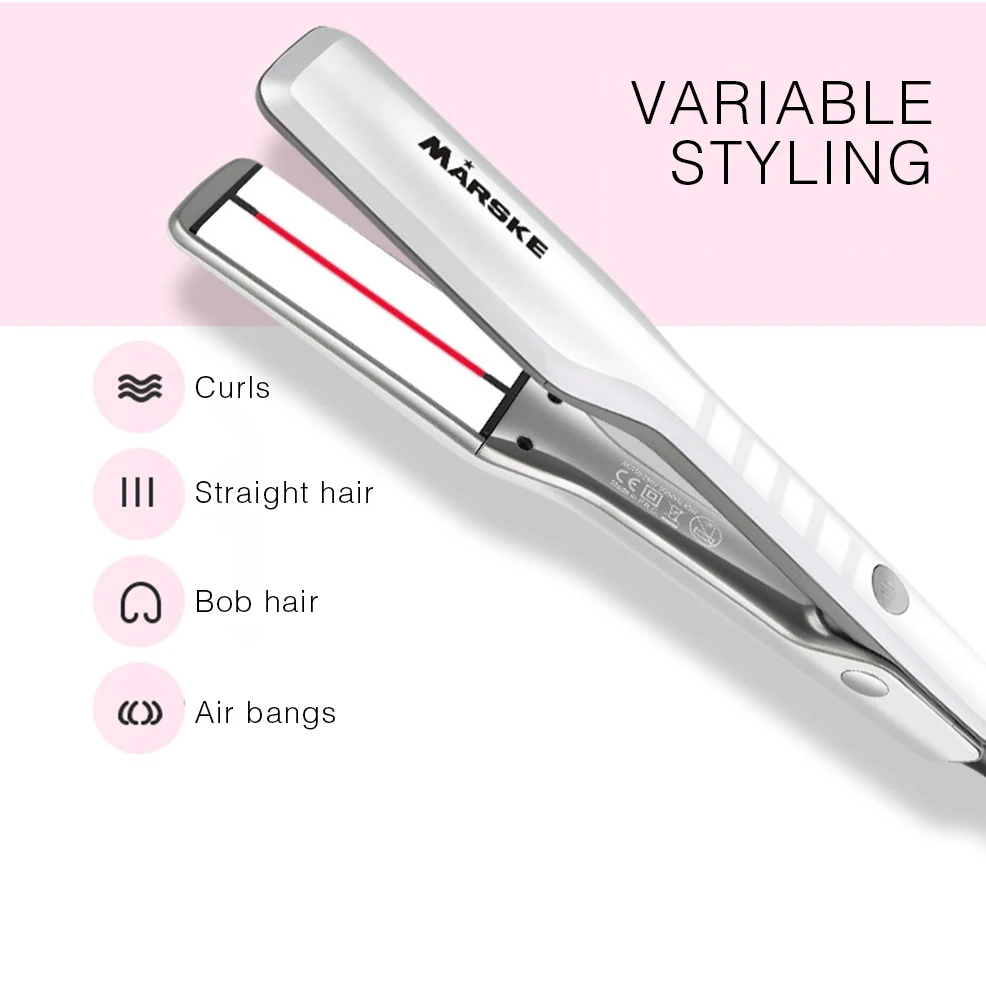 

MARSKE 2 In 1 Ceramic Coating Professional Hair Straightener Straightening Irons Chapinha Para Cabelo 5 Speed Dry&Wet Hair