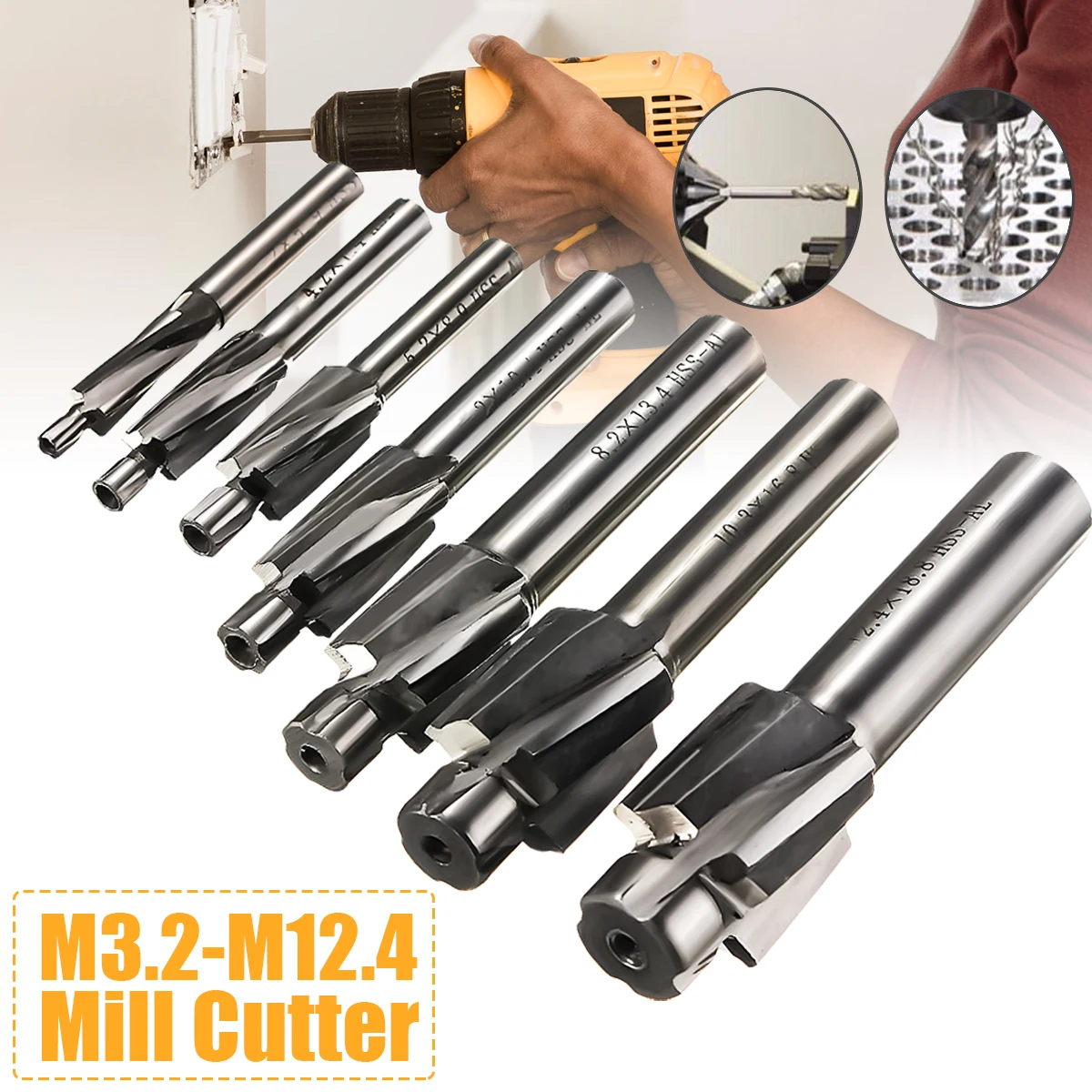 

HSS End Mill Cutters P ilot Counterbore Mould Solid Slot Drill Bit Slotting Tool