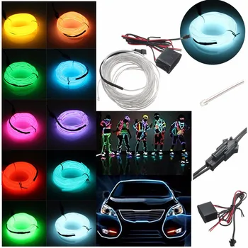 

Waterproof 2M LED Cold lights Flexible Neon EL Wire DC12V Auto Lamp on Car Cold Light Strips Line Interior Decora Strips Lamps