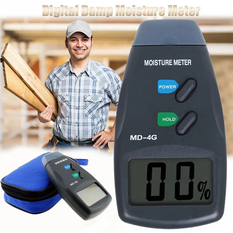 Kopen Twee Pins Digital Hout Vochtmeter 0 99.9% Hout Vochtigheid Tester Timber Vochtige Detector Grote Lcd scherm Digitale Vocht meter