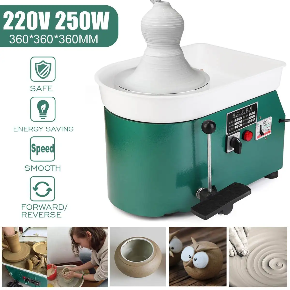 

Pottery Forming Machine 220V 250W AU Plug Electric Pottery Wheel Ceramic Machine DIY Clay Art Craft Tool Equipment