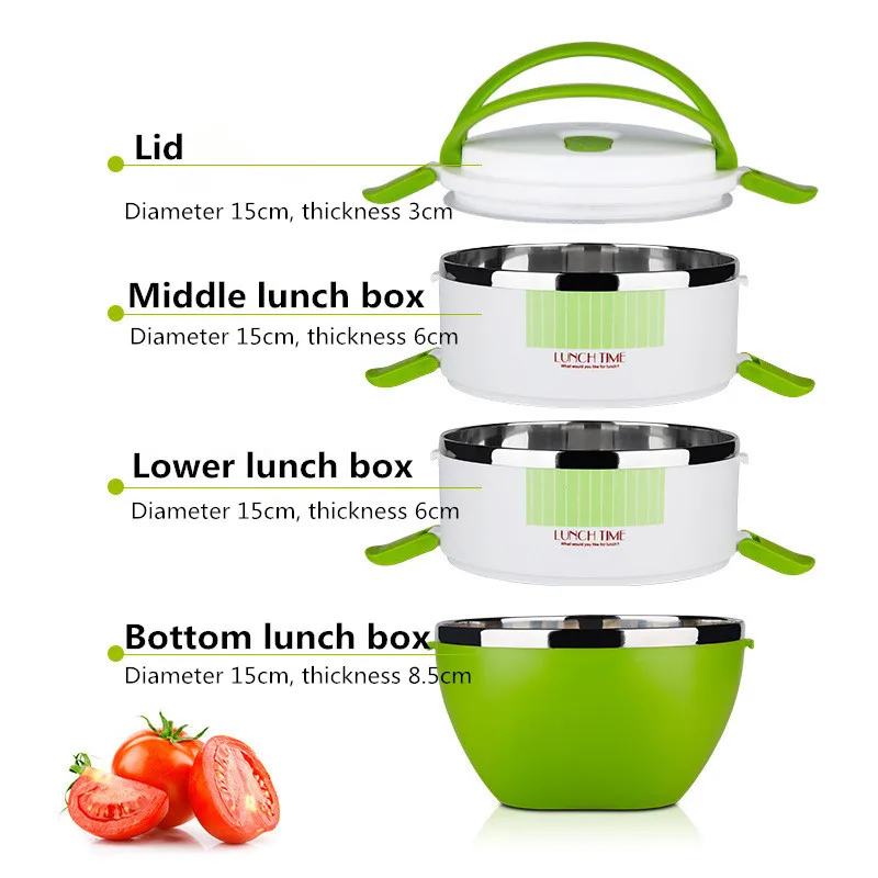 Multi-layer Sealed Insulated Lunch Box For Kids Stainless Steel Food Container Leakproof Lunchbox School Kitchen Bento Box Gift