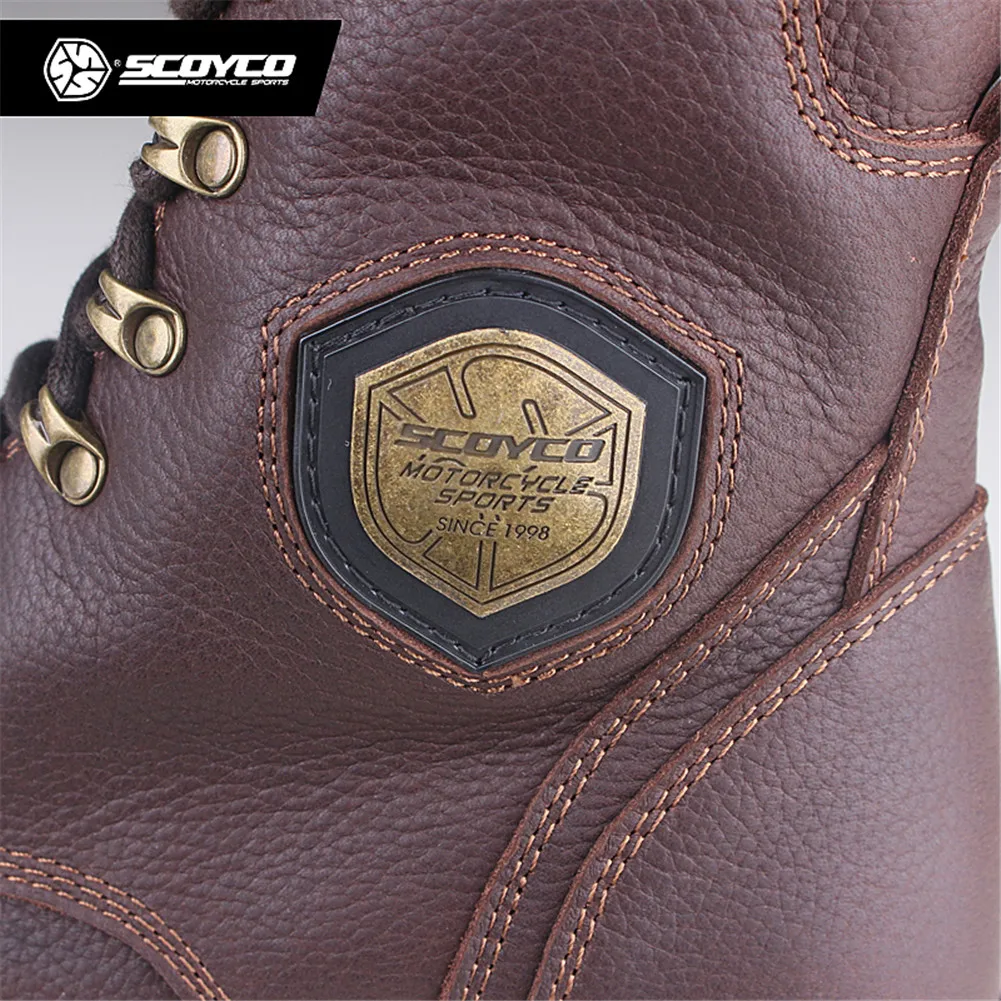SCOYCO VIBRAM мотоциклетные байкерские ботинки Мужские в байкерском стиле обувь для