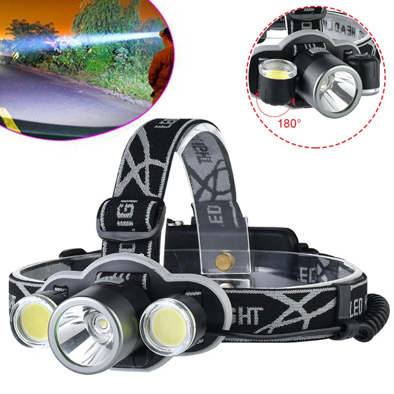 

New XML-T6 COB 5Modes 18650 Rechargeable Headlight Headlamp Camping