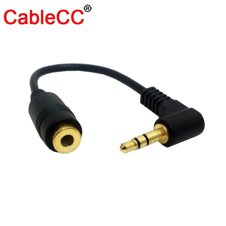 

CY Cable 90 Degree Elbow 3.5mm Right Angle Male To Female Header Adapter 3 Section Headphone Audio Converter 3.5mm Male To Female