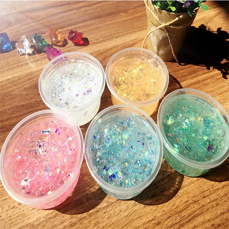 

Mermaid Color Transparent Crystal Mud Mud Slime Material Science Snow Clay Mud Plasticine Poke