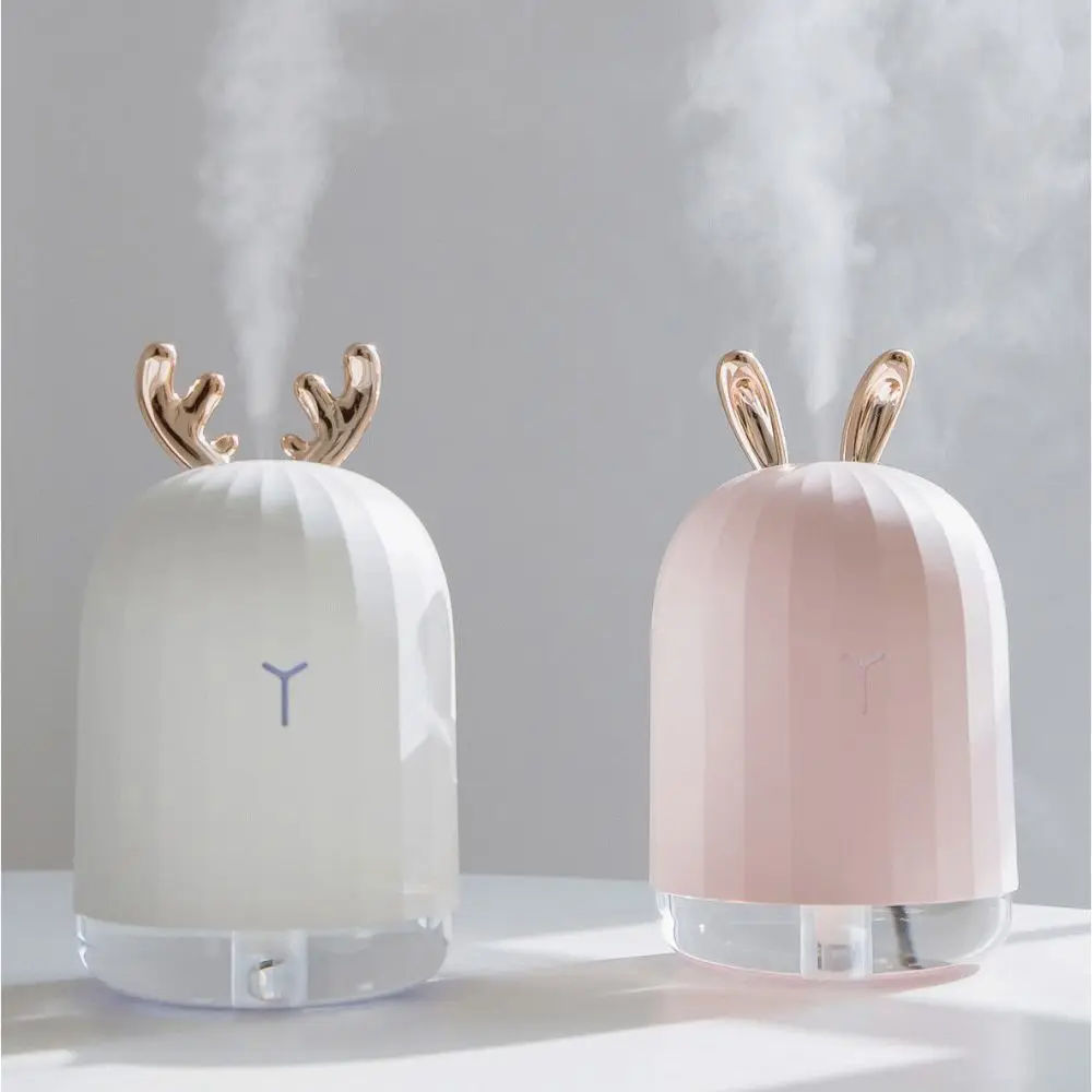 

220ML Ultrasonic Air Humidifier Aroma Essential Oil Diffuser for Home Car USB Fogger Mist Maker with LED Night Lamp White