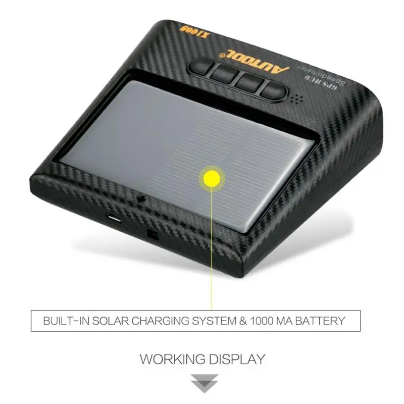 AUTOOL X100S Universal Auto HUD GPS Head Up Display Tachometer Solar Lade MPH/KM/h LED Digitale Aut