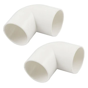 

2 PCS Elbow White PVC 32mm Inner Diameter Wire Pipe Connector