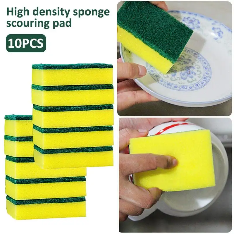 10 шт. губка высокой плотности кухонные чистящие средства для мытья полотенец тряпки губка микрофибра ткань для чистки посуды