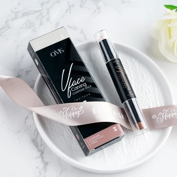 

loumesi Double Head 3D Bronzer Highlighter Stick Face Makeup Concealer Pen Foundation Stick Cream Texture Contour Pencil
