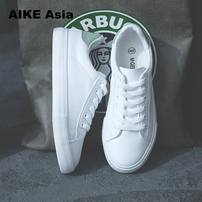 

HOT Women Sneakers Fashion Breathble Vulcanized Shoes Pu leather Platform Lace up Casual White Tenis Feminino Zapatos De Mujer 9