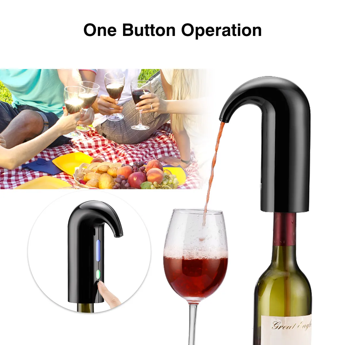 

2019 Electric Wine Aerator Fast Decanter Magic Aerator Pourer Decanter Auto Decanter Dispenser Wine Accessories Sobering Tools