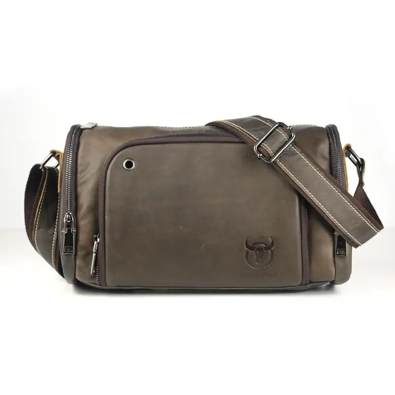 

BULL Genuine Leather Shoulder Bag Pillow Shape Messenger Bag Men Travel Crossbody Bags Handbags New Fashion Man Phone Pouch Pack
