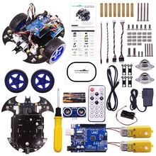Rowsfire Bat Smart Robot Car Project Compleet Starter Tutorial High Tech Programmeerbare Speelgoed Voor Arduino Test Kit Voor Kinderen Volwassen(China)