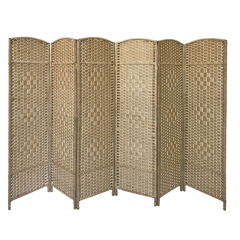 Продажа Panana короткий экран в китайском стиле, винтажная 6 панельная перегородка для стен, плетеная Складная консоль, разделитель для гостиной, Кабин...