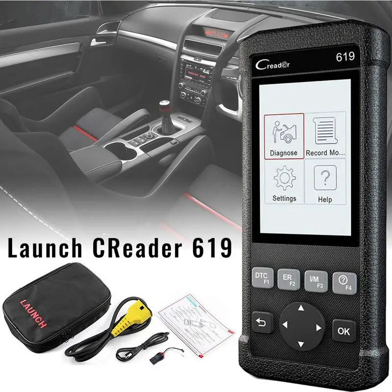 

High Quality Original ABS SRS Engine Car Diagnostic Tool LAUNCH CR619 OBD2 Code Readers New 2019