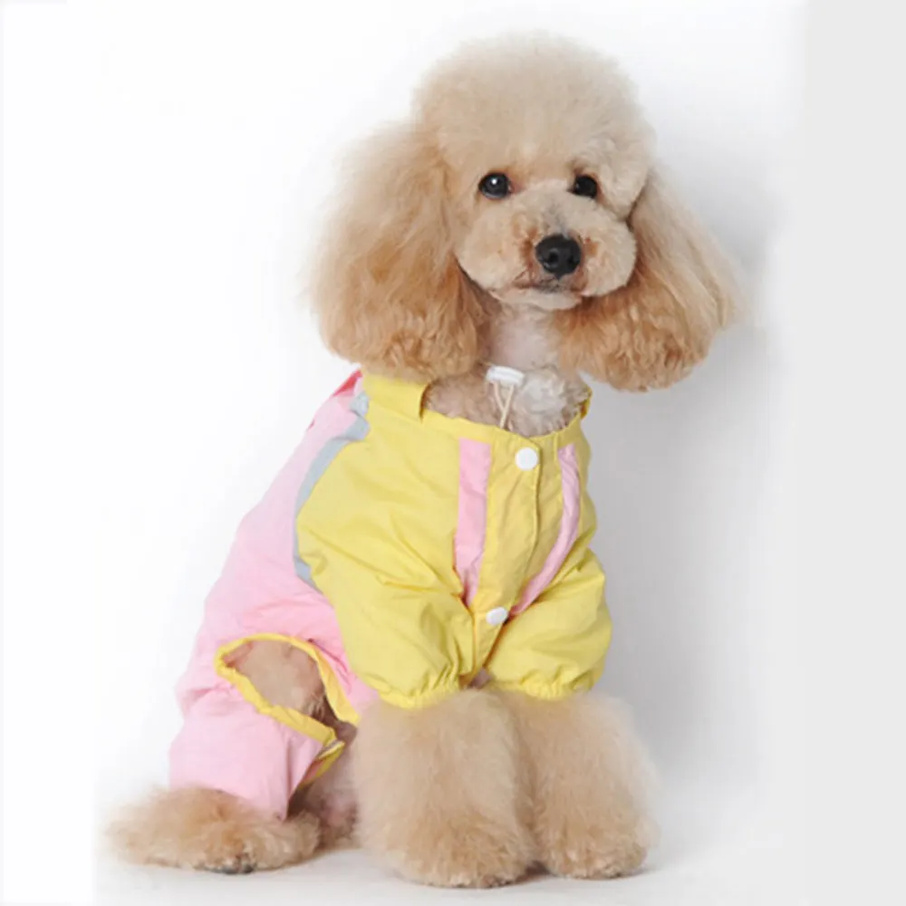 Pet Dog Raincoat Clothes Pet Dog Pink Raincoat Hooded Rain Lovely