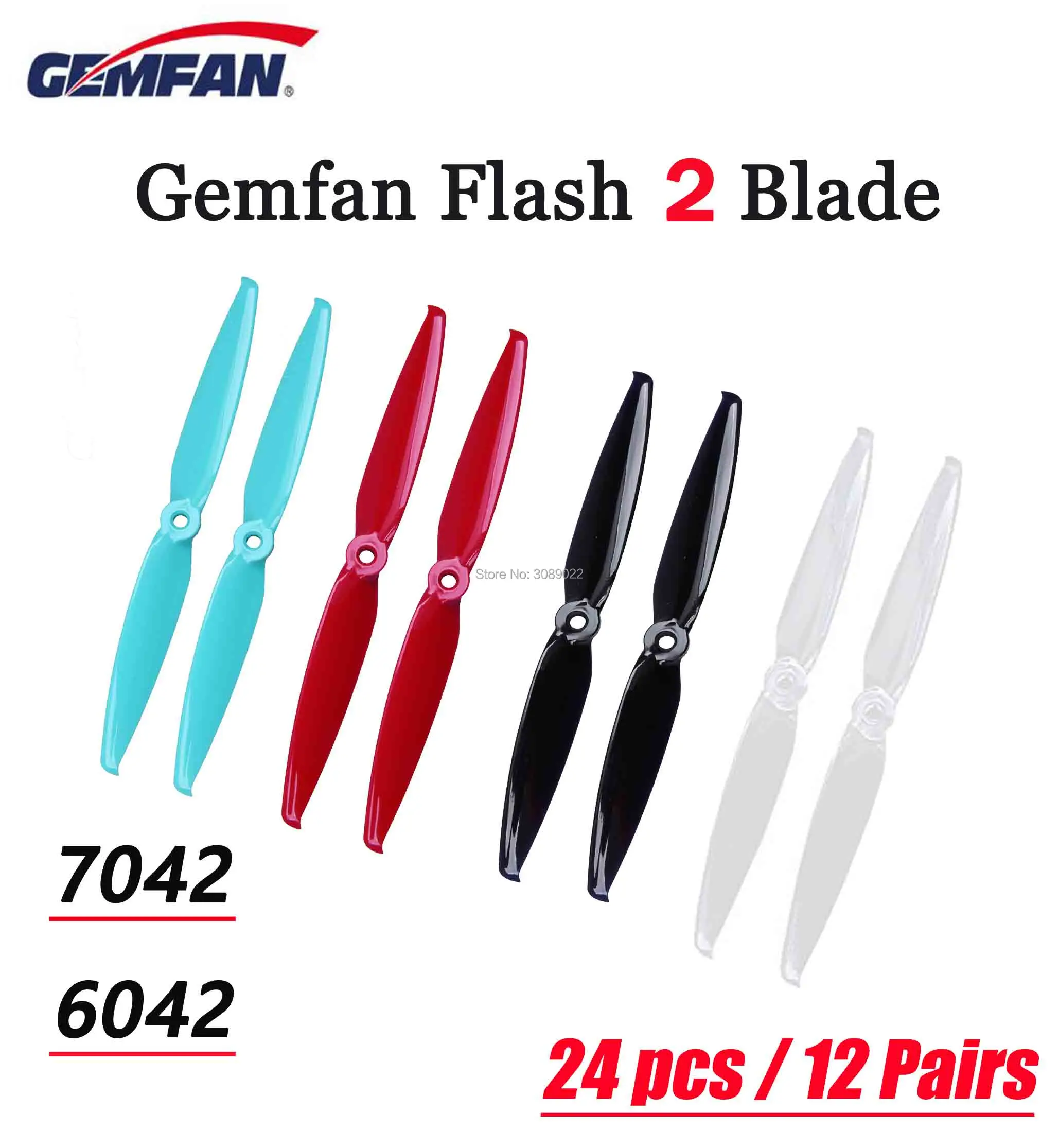 24 шт./12 пар Gemfan Flash 7042 7 0x4 2/6042 6 2 PC Лопасти пропеллер 5 мм монтажное отверстие FPV